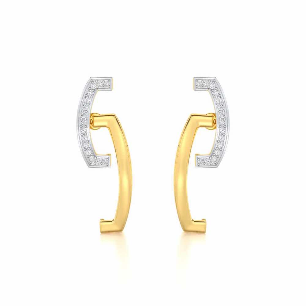 Entwined Silver Earrings - Yellow Gold - Image 1