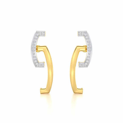 Entwined Silver Earrings - Yellow Gold - Image 1