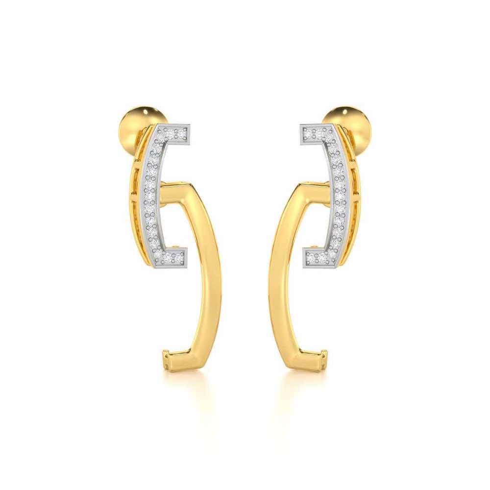 Entwined Silver Earrings - Yellow Gold - Image 2