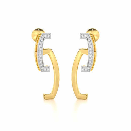 Entwined Silver Earrings - Yellow Gold - Image 2