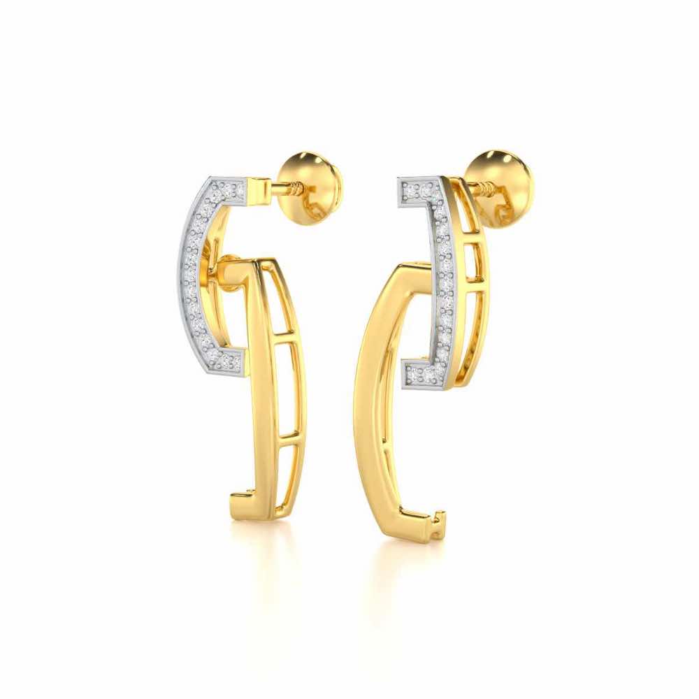 Entwined Silver Earrings - Yellow Gold - Image 3