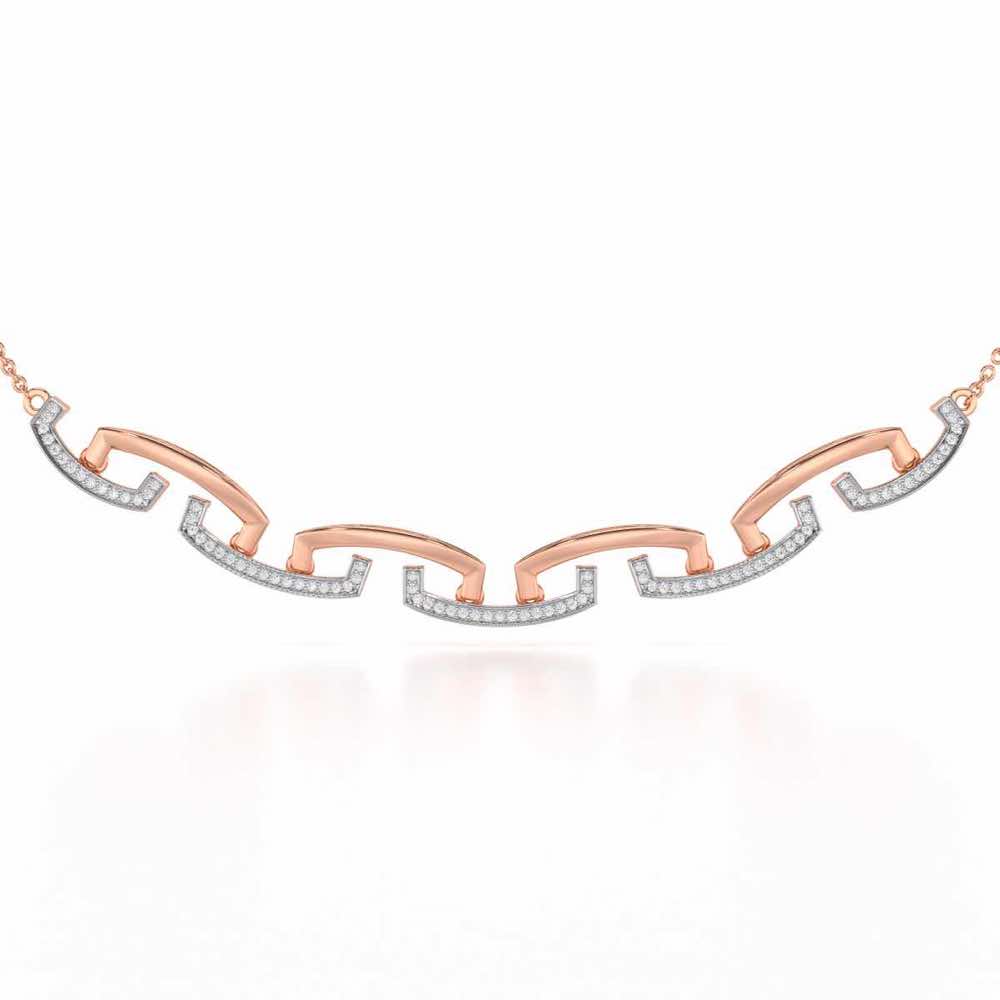 Entwined Silver Necklace - Rose Gold - Image 1
