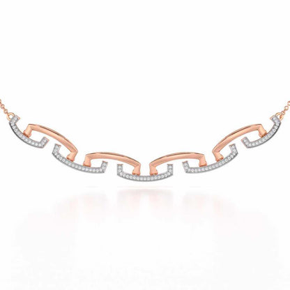 Entwined Silver Necklace - Rose Gold - Image 1