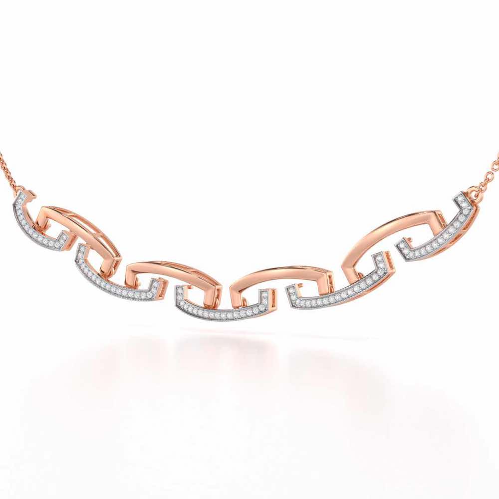 Entwined Silver Necklace - Rose Gold - Image 2
