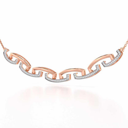 Entwined Silver Necklace - Rose Gold - Image 2