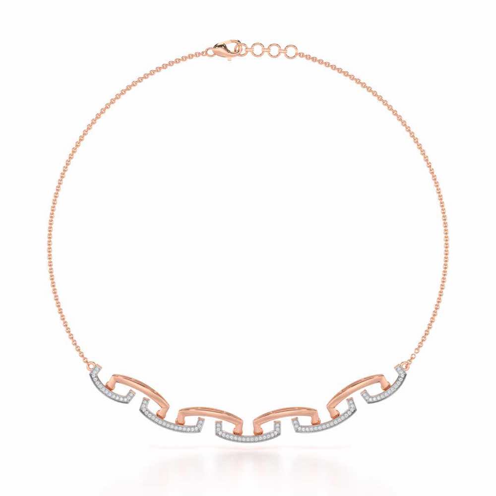 Entwined Silver Necklace - Rose Gold - Image 3