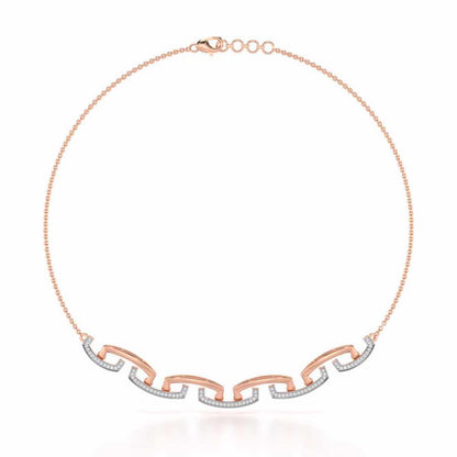 Entwined Silver Necklace - Rose Gold - Image 3