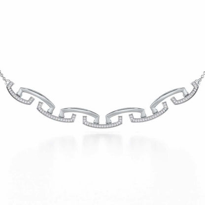 Entwined Silver Necklace - White Gold - Image 1