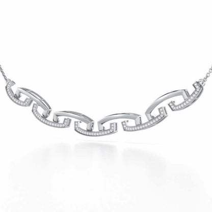 Entwined Silver Necklace - White Gold - Image 2