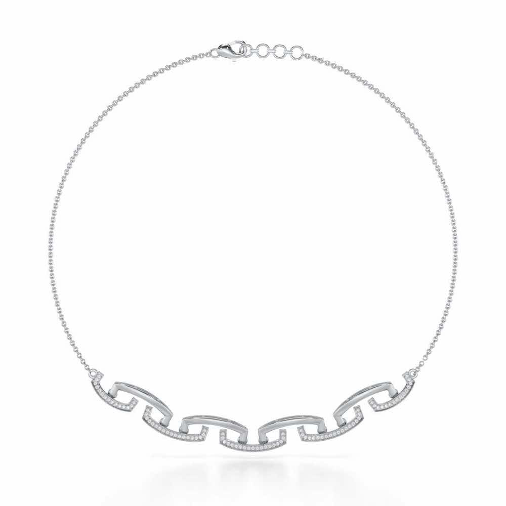 Entwined Silver Necklace - White Gold - Image 3