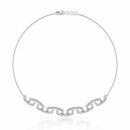 Entwined Silver Necklace - White Gold - Image 3