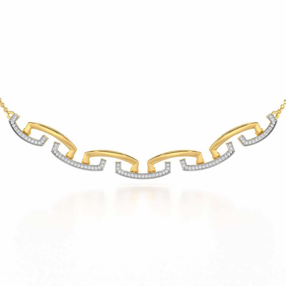 Entwined Silver Necklace - Yellow Gold - Image 1