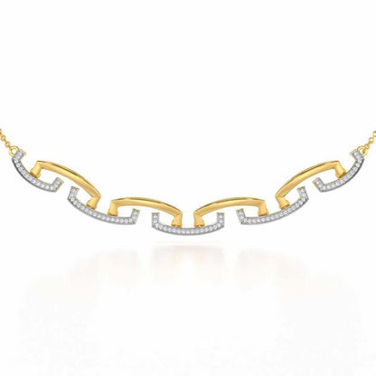 Entwined Silver Necklace - Yellow Gold - Image 1