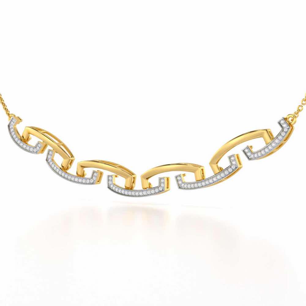 Entwined Silver Necklace - Yellow Gold - Image 2