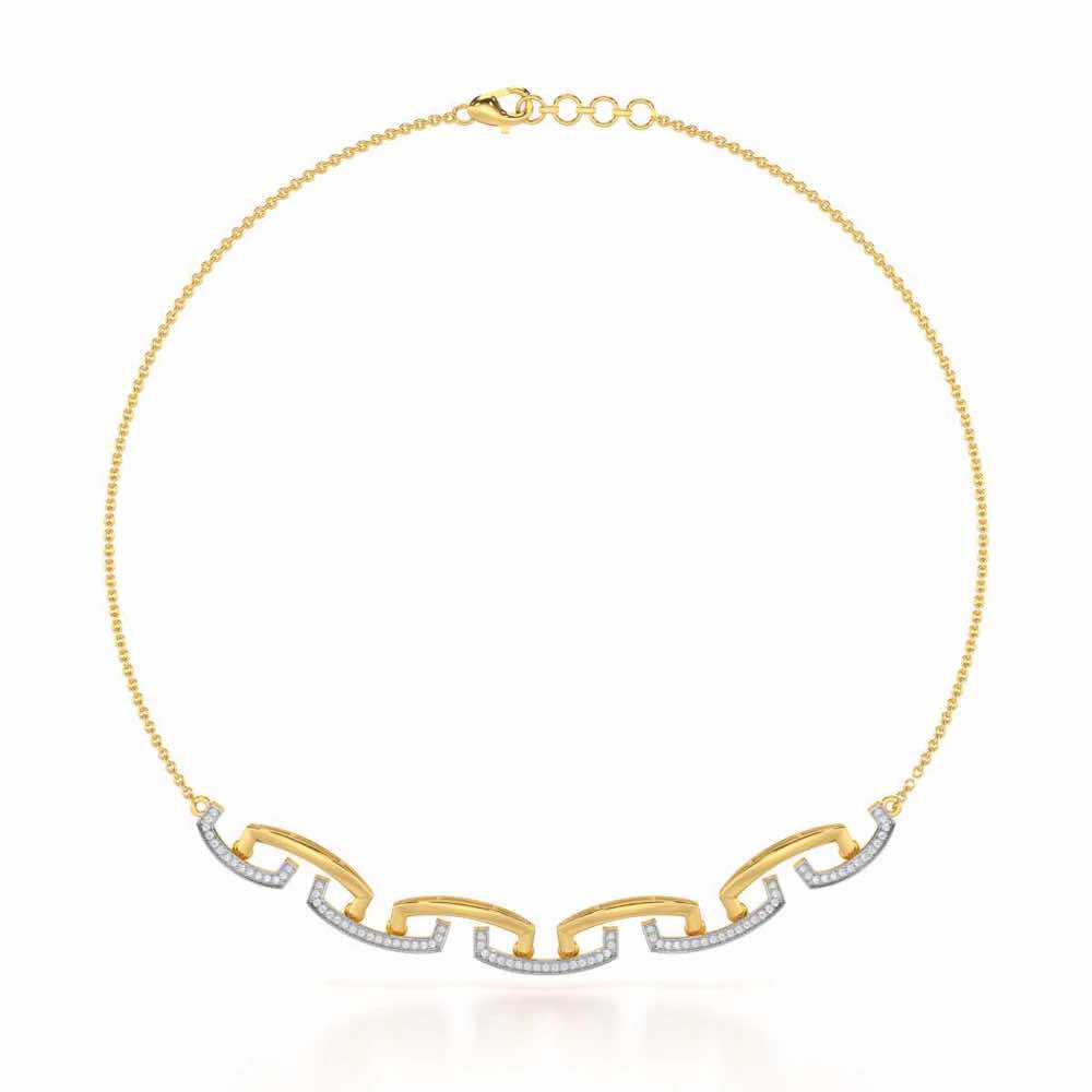 Entwined Silver Necklace - Yellow Gold - Image 3