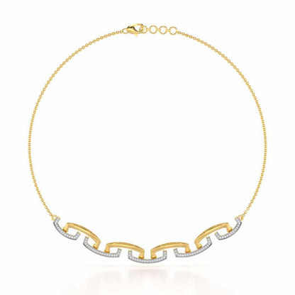 Entwined Silver Necklace - Yellow Gold - Image 3
