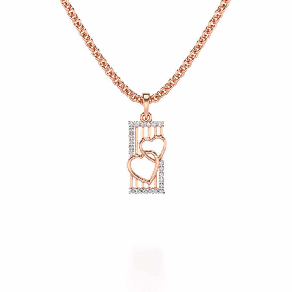 Entwined Heart Silver Pendant - Rose Gold - Image 1