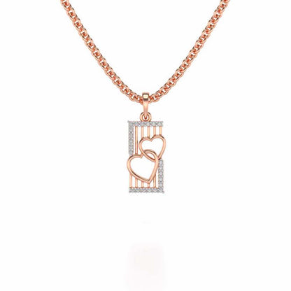 Entwined Heart Silver Pendant - Rose Gold - Image 1