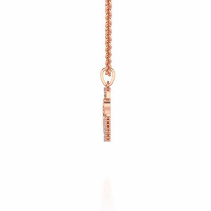 Entwined Heart Silver Pendant - Rose Gold - Image 3