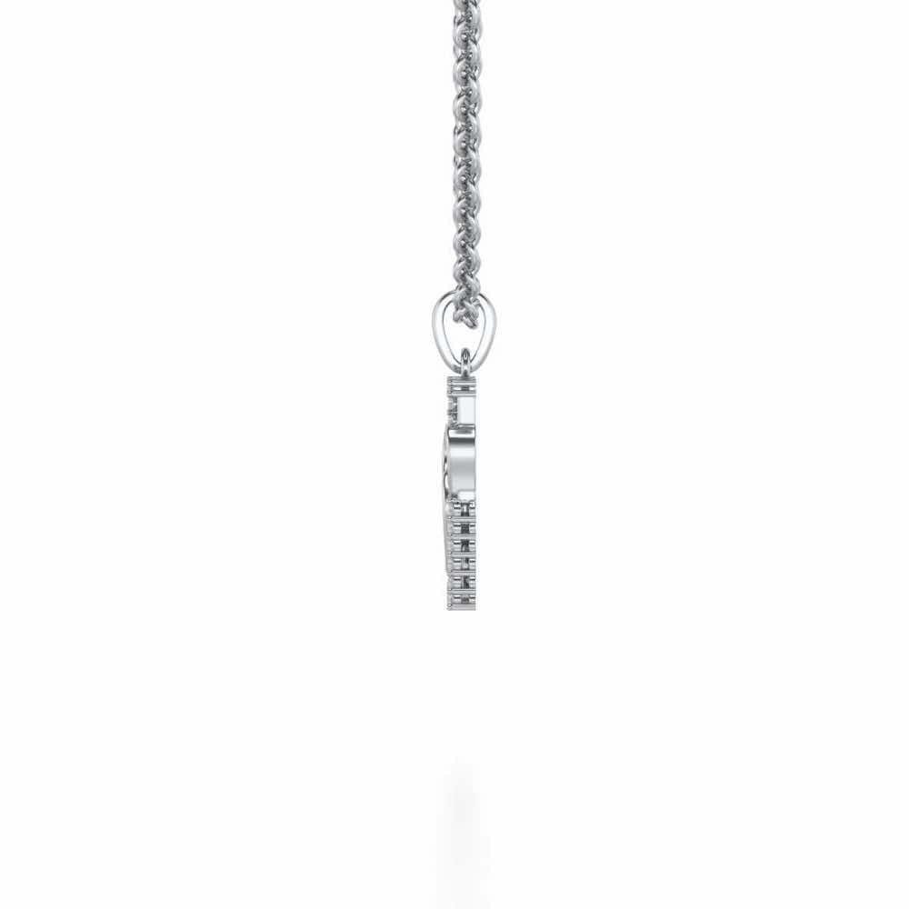 Entwined Heart Silver Pendant - White Gold - Image 3