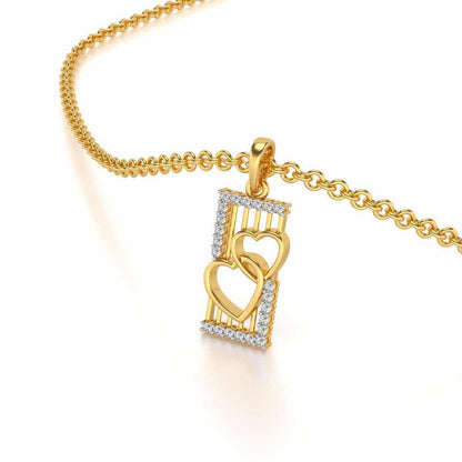 Entwined Heart Silver Pendant - Yellow Gold - Image 2