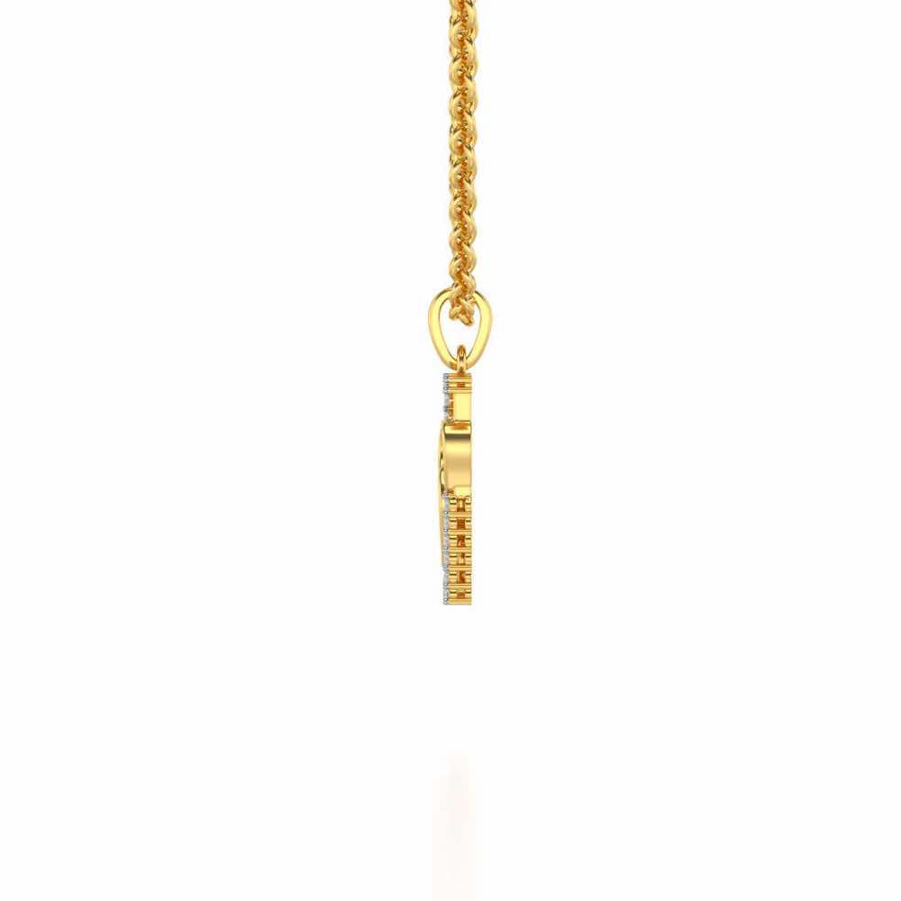 Entwined Heart Silver Pendant - Yellow Gold - Image 3