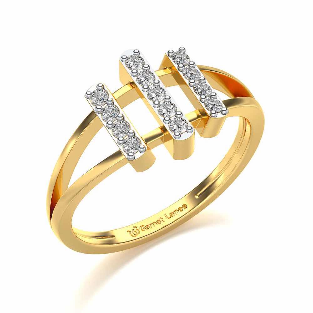 Erre Sparkle Ring - Yellow Gold - Image 1