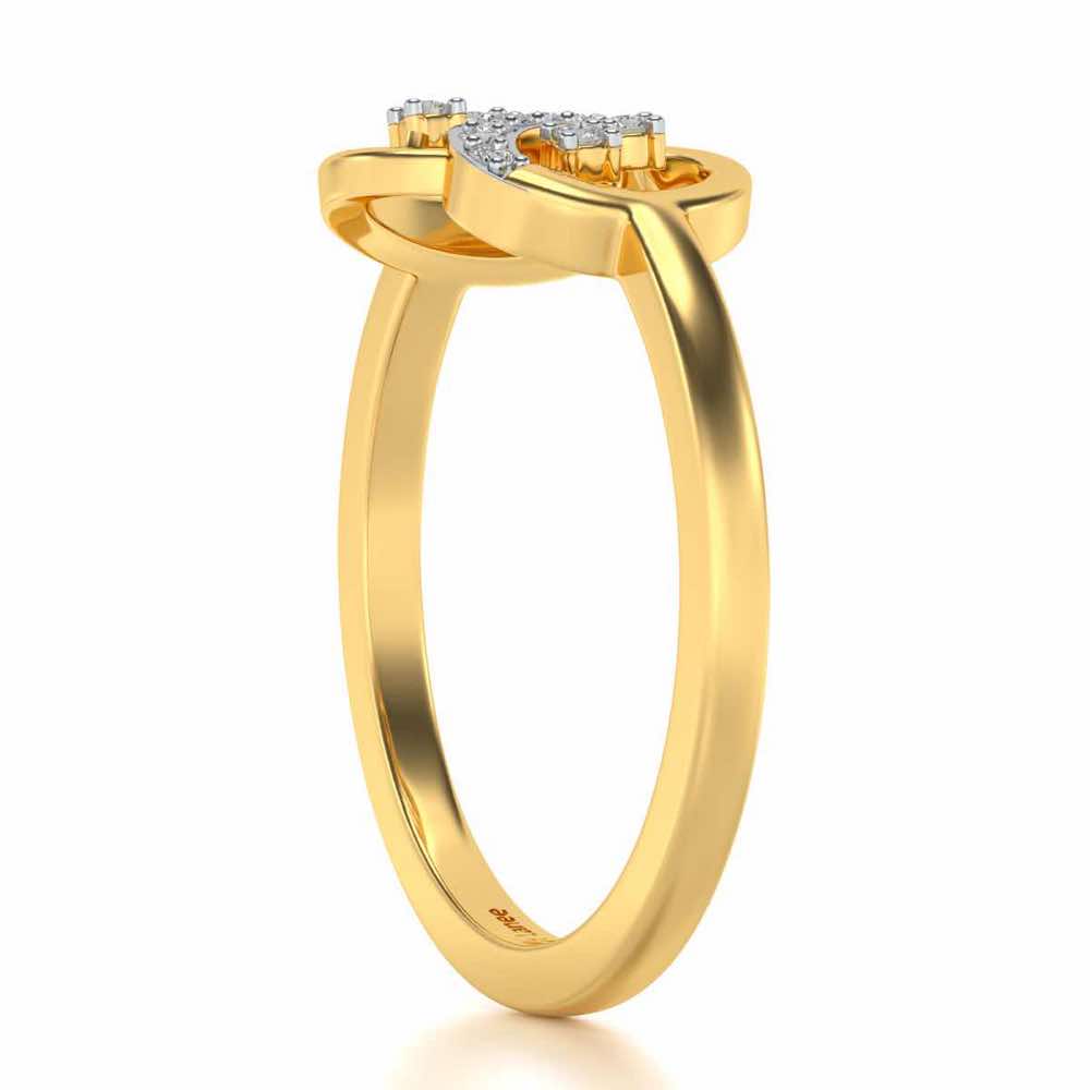 Eshana Silver Ring - Yellow Gold - Image 3