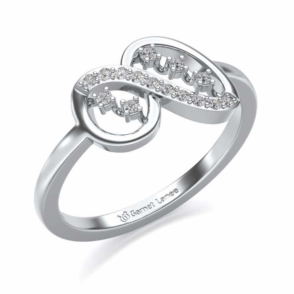 Eshana Silver Ring - White Gold - Image 1