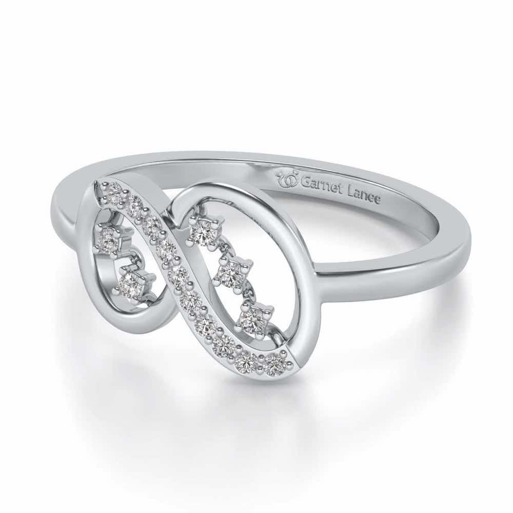 Eshana Silver Ring - White Gold - Image 2