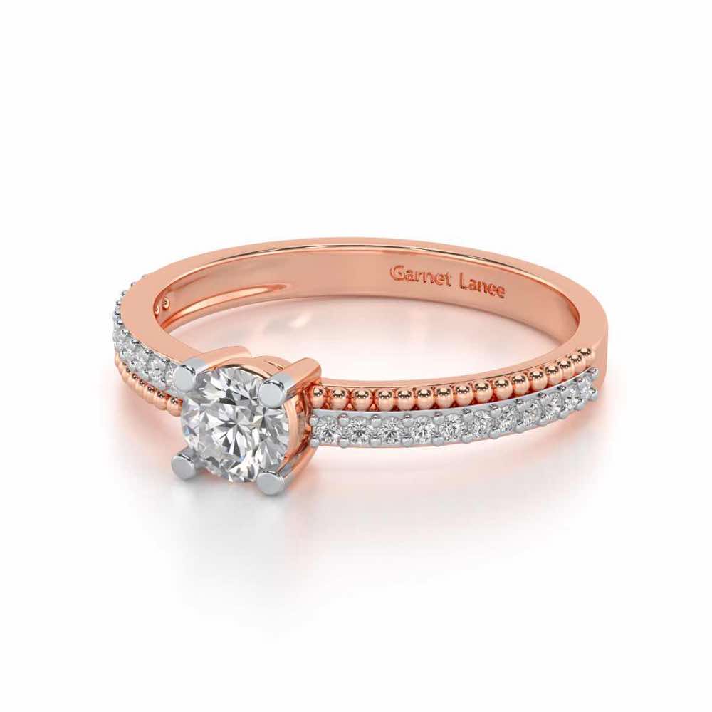 Esteem Solitaire Silver Ring - Rose Gold - Image 2