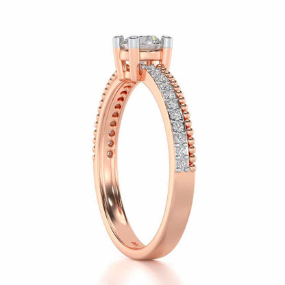 Esteem Solitaire Silver Ring - Rose Gold - Image 3