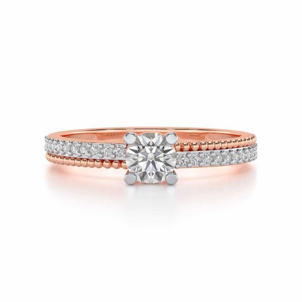Esteem Solitaire Silver Ring - Rose Gold - Image 4