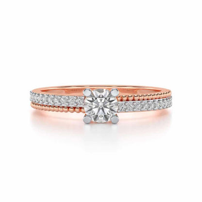 Esteem Solitaire Silver Ring - Rose Gold - Image 4