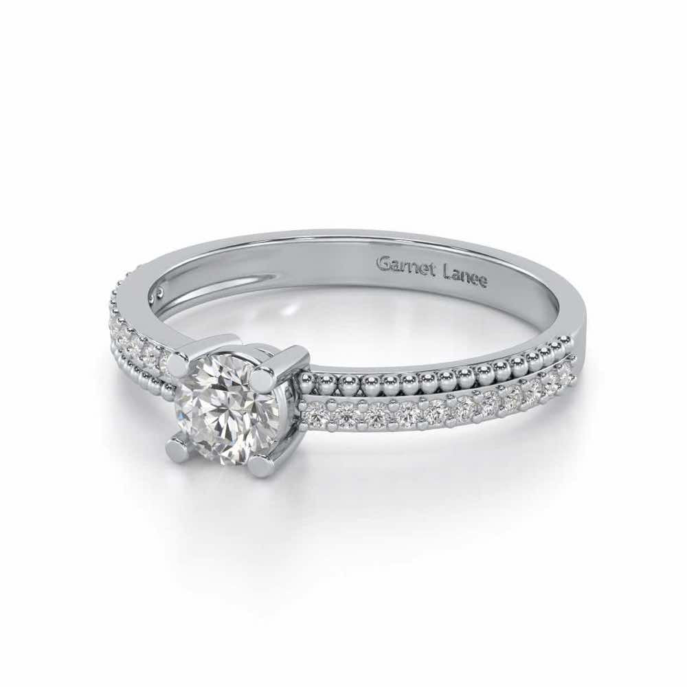 Esteem Solitaire Silver Ring - White Gold - Image 2