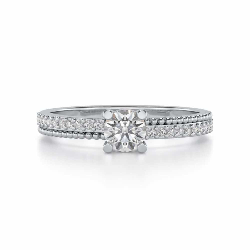 Esteem Solitaire Silver Ring - White Gold - Image 4