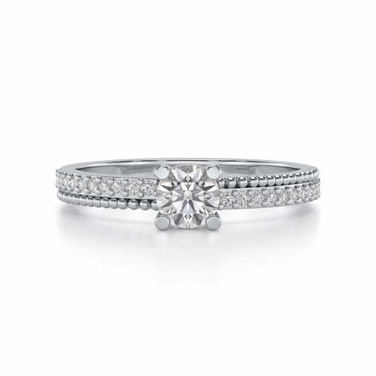 Esteem Solitaire Silver Ring - White Gold - Image 4