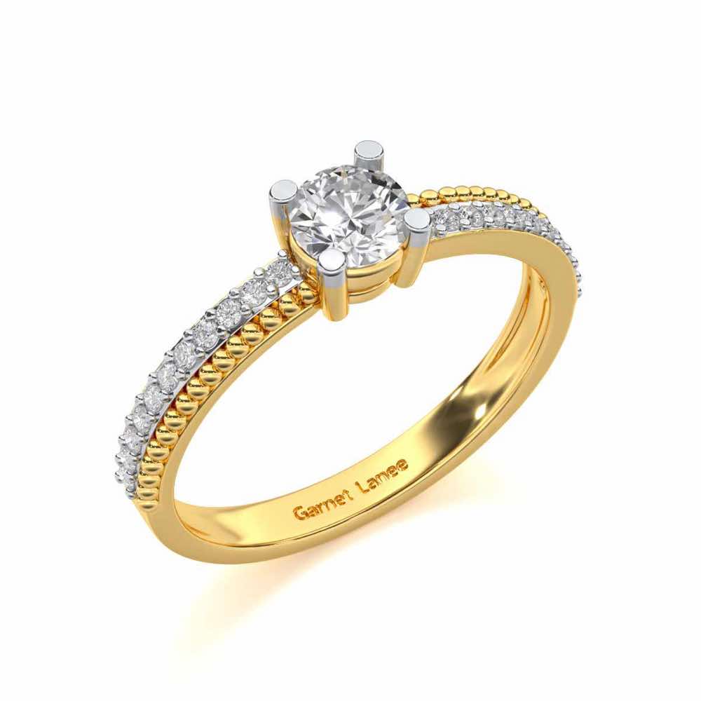 Esteem Solitaire Silver Ring - Yellow Gold - Image 1