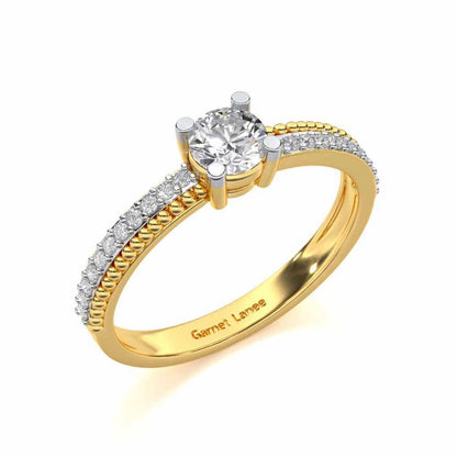 Esteem Solitaire Silver Ring - Yellow Gold - Image 1