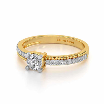 Esteem Solitaire Silver Ring - Yellow Gold - Image 2