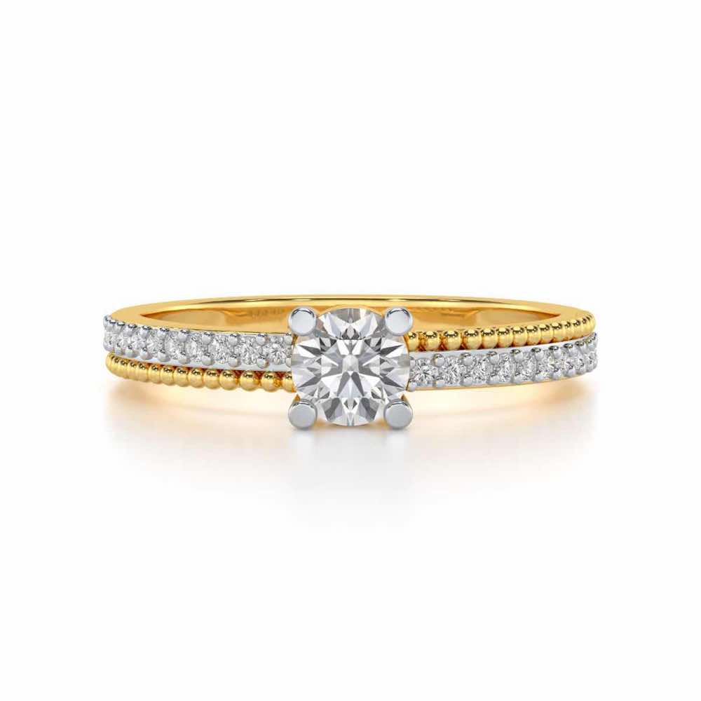 Esteem Solitaire Silver Ring - Yellow Gold - Image 4