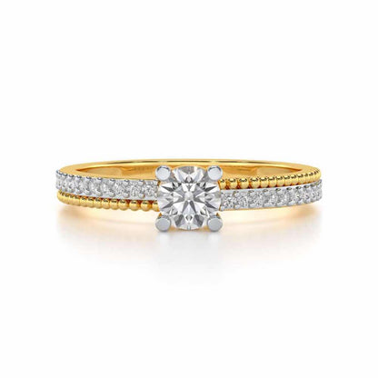 Esteem Solitaire Silver Ring - Yellow Gold - Image 4
