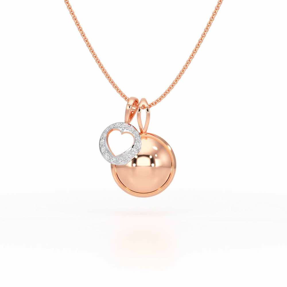 Etched Silver Pendant - Rose Gold - Image 1