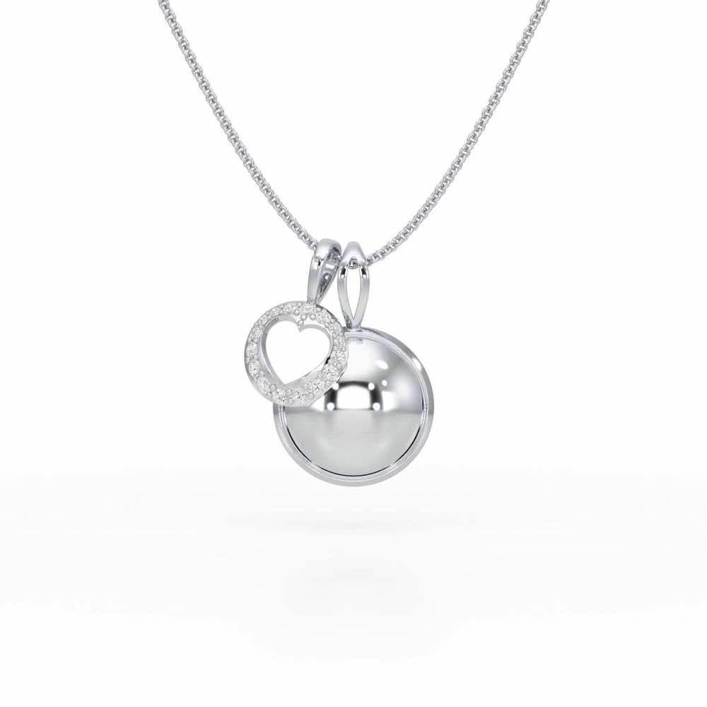 Etched Silver Pendant - White Gold - Image 1