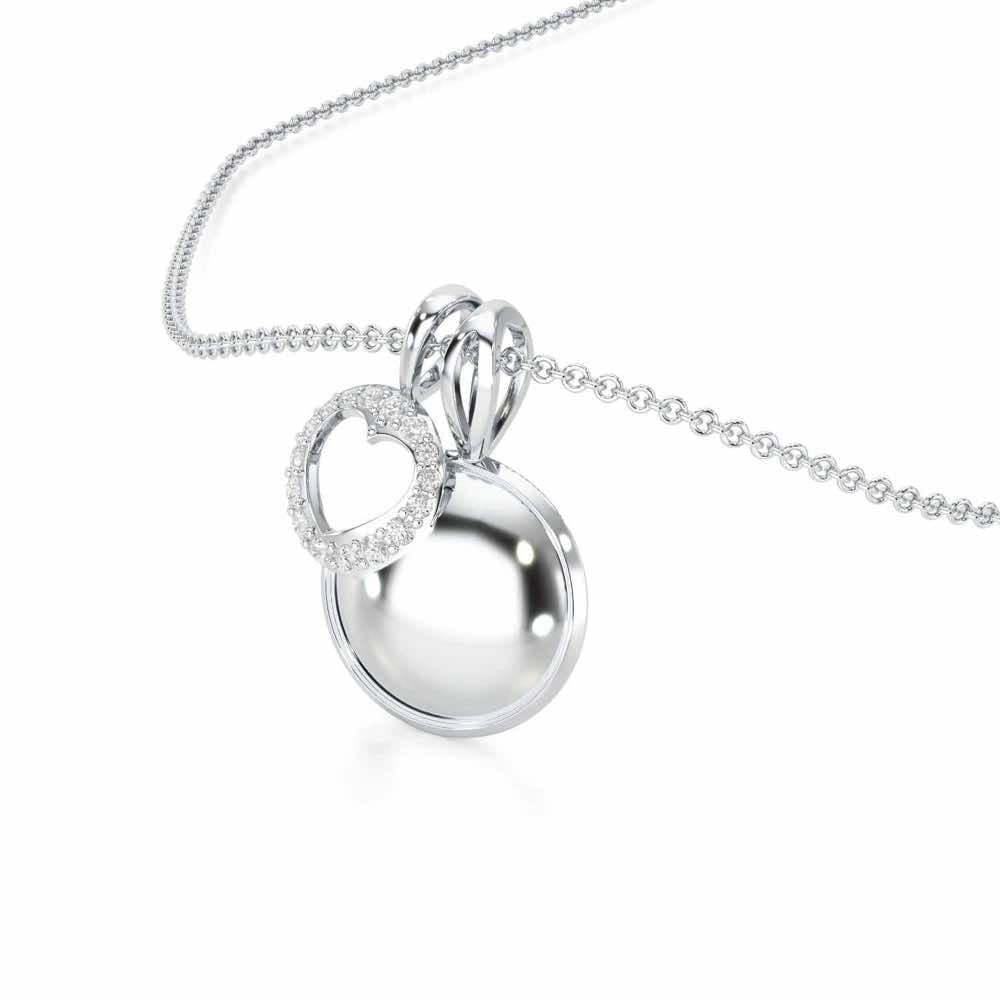 Etched Silver Pendant - White Gold - Image 2