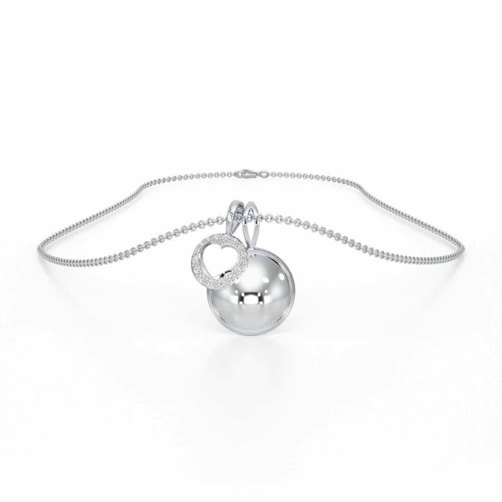 Etched Silver Pendant - White Gold - Image 3