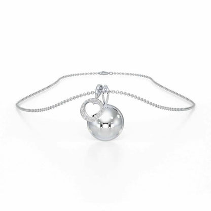 Etched Silver Pendant - White Gold - Image 3