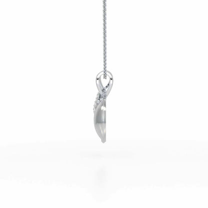 Etched Silver Pendant - White Gold - Image 4