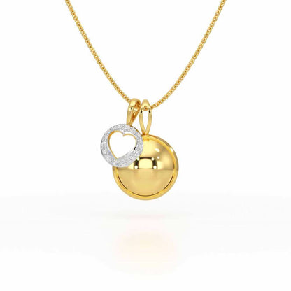 Etched Silver Pendant - Yellow Gold - Image 1