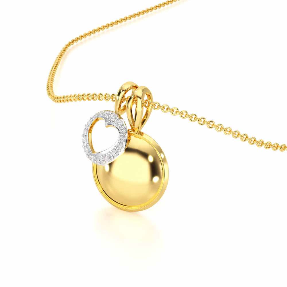 Etched Silver Pendant - Yellow Gold - Image 2
